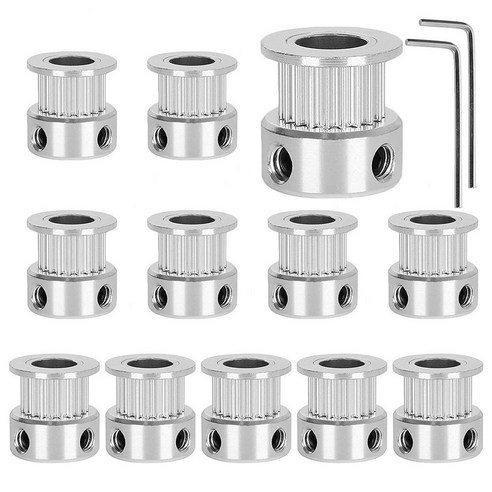노 브랜드 12 개 gt2 타이밍 벨트 풀리 20teeth 8mm 보어 3d 프린터 용 알루미늄 휠 6mm 너비, 기계식 도르래