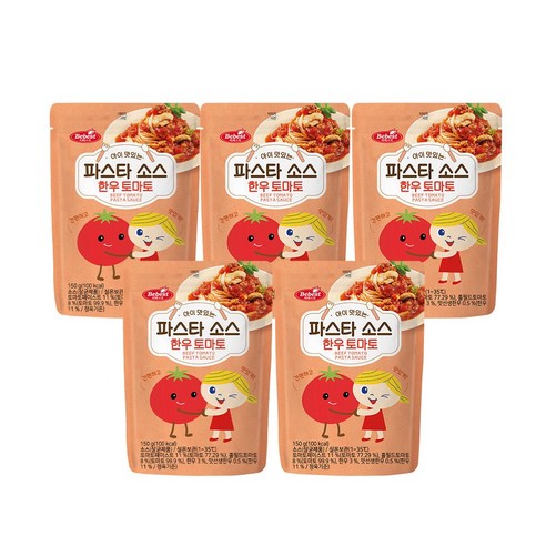 베베스트 아이 맛있는 파스타 소스 - 한우 토마토, 5개, 150g