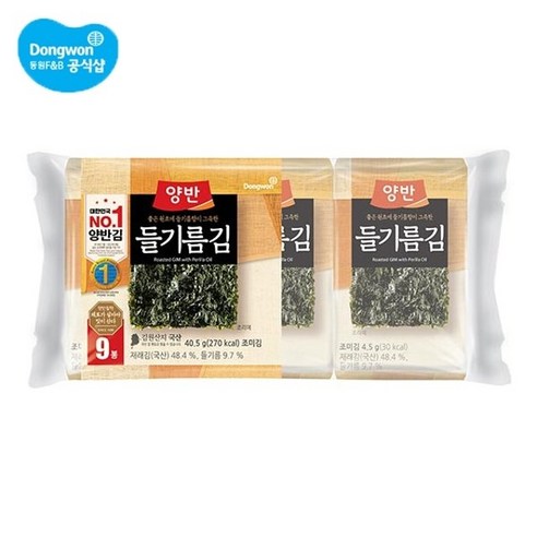 [SP]양반 들기름김 식탁김 9봉(9장) x 6개(총 54봉) - 김선물세트 | 쿠팡