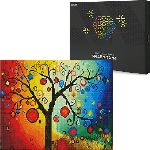 디패스트 보석십자수 DIY 40X50cm 구슬 비즈 공예 액자형 캔버스형 집들이선물 세트, 1세트, DF-701 사철나무1