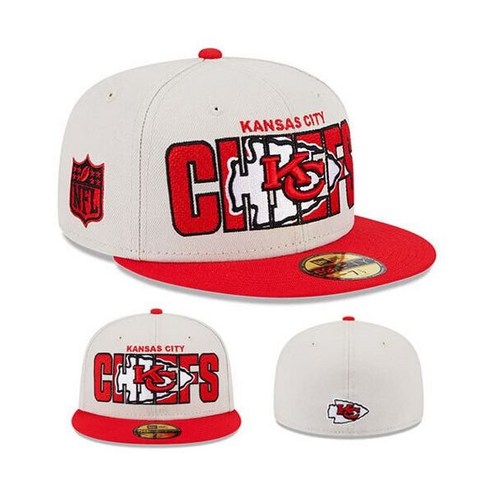 캔자스시티 치프스 뉴에라 모자 5950 Fitted Hat NFL 23 Official Draft Stone Gray Red Cap 미국 정품