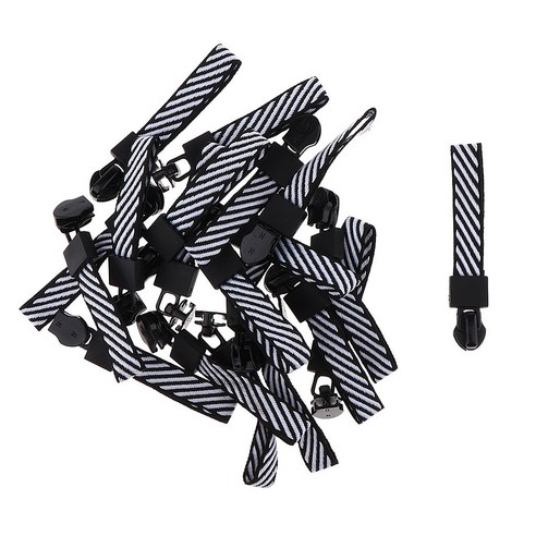 Ursmart 20pcs 금속 지퍼 풀러 웨빙 코드 지퍼 슬라이더/지퍼 풀러 지퍼 버클 DIY 재봉 액세서리, 블랙 화이트, 폴리 에스터 금속