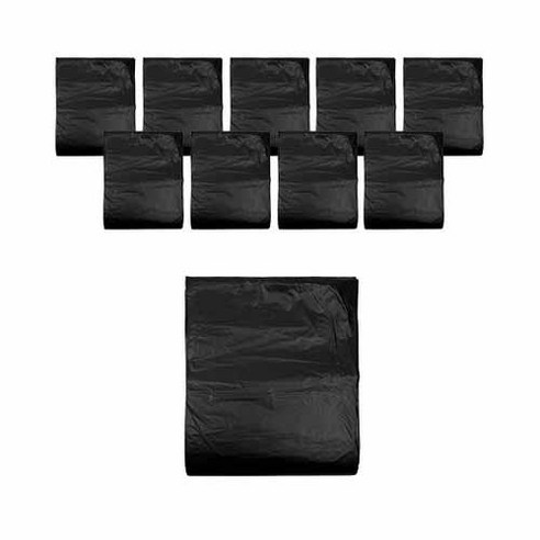 월드크린 분리수거 배접 비닐봉투 검정 20p, 80L, 10개
