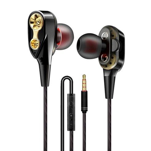 3.5mm AUX 잭 이어폰 스테레오 베이스 이어폰형 이어버드 헤드폰(마이크 포함) 및 휴대폰 태블릿 PC 노트북용 볼륨, 블랙, 1.2m, 아크릴로 니트릴 부타디엔 스티렌 플라스틱