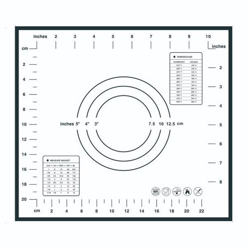 작업판 대형 실리콘 반죽 패드 논스틱 표면 롤링 매트 체중계 주방 요리 패스트리 시트 오븐 라이너 제빵기, [12] 26x29cmBlack