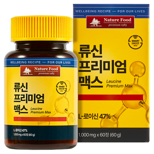 네이처푸드 류신 프리미엄 맥스 28200mg 고함량 단백질 류신, 60정, 1개