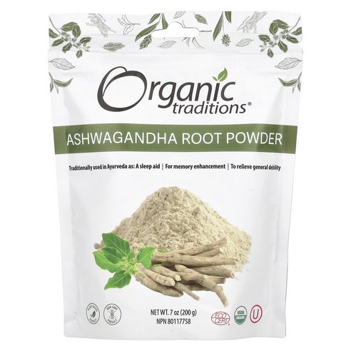 Organic Traditions 아슈와간다 뿌리가루 200g(7oz)