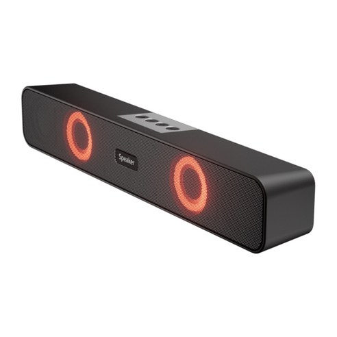 RGB 무선 블루투스 호환 스피커 사운드바 박스 컴퓨터 TV 스피커용 듀얼 스피커 서브우퍼 장거리, 블랙