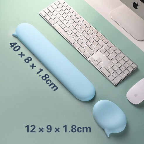 875v 키보드 마우스 젤리 팜레스트 받침대 미끄럼방지 손목 보호 쿠션 손목패드 챗버블, 1세트, 블루