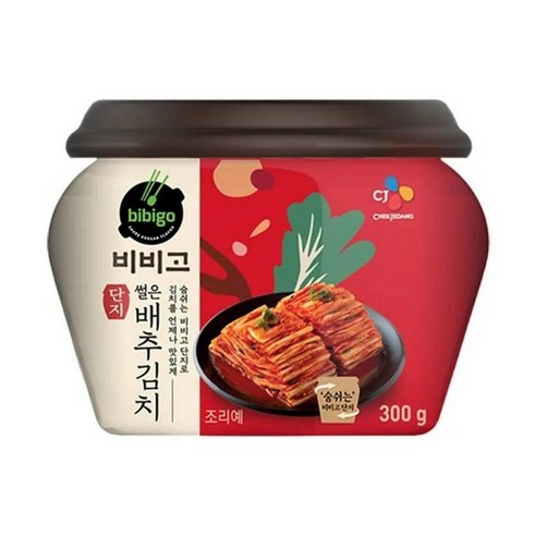 김장 밥반찬 캠핑김치 시원한김치 아삭아삭 CJ ★밥도둑★ 비비고 썰은 배추김치 300g(용기), 4개