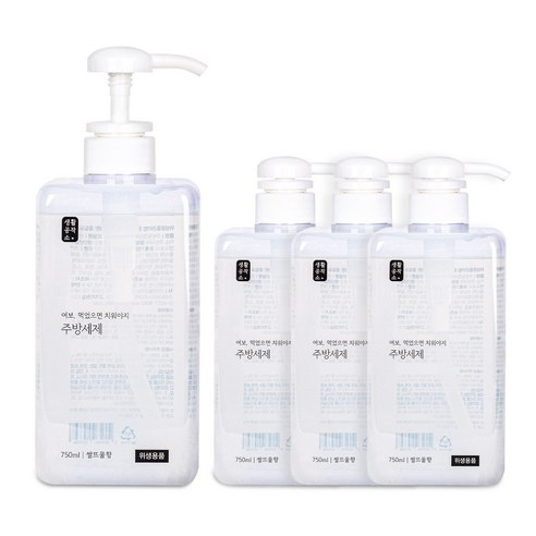 생활공작소 쌀뜨물 주방세제, 750ml, 4개