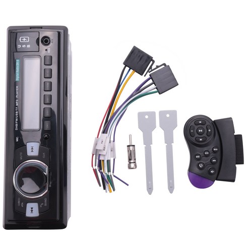Xzante 자동차 라디오 스테레오 1Din 블루투스 FM 오디오 헤드 유닛 플레이어 DAB/MP3/SD/USB/AUX, 검은 색