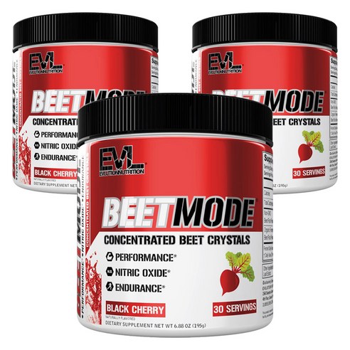EVLUTIONNUTRITION 비트모드 블랙 체리 맛, 3개, 195g