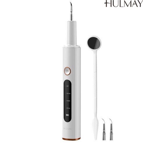 Hulmay 초음파 치석제거기 M3 가정용 전동 치아 셀프 스케일링 기계, 화이트M3U