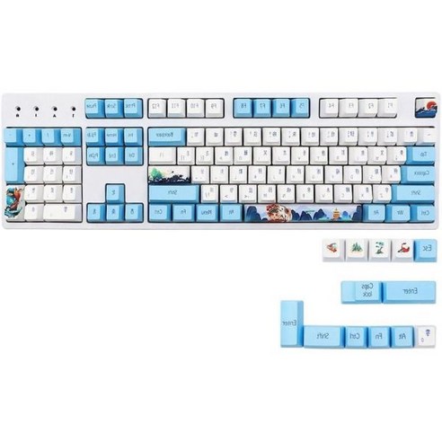 언밴드 청백자 키캡 풀세트 117 PBT 승화 OEM 높이 기계식 키보드 pbt 117pcs 세트 체리 mx 스위치
