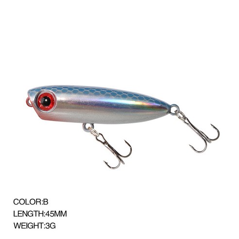 루아 미끼 QOOP45 미물침수 연필 파기일체 미끼 3g 시냇물 마구 가짜 미끼, 45Mm/3G, 비