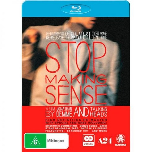 프리미엄 DVD 블루레이 베스트셀러 Talking Heads: Stop Making Sense Blu-ray 40th Anniversary Special Edition, 프리미엄 DVD 블루레이 베스트셀러 Talking He