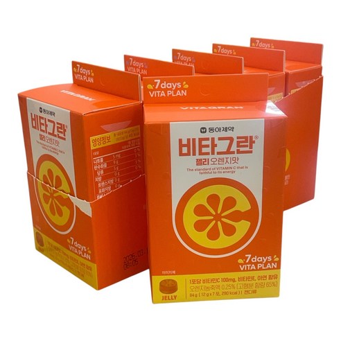 비타그란 비타민C 구미젤리 오렌지맛 35P(12g*7p*5box), 84g, 5개