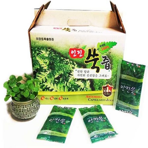 인진 쑥즙 100mlx72포 인진 쑥 진액 한방건강마을, 60개, 100ml