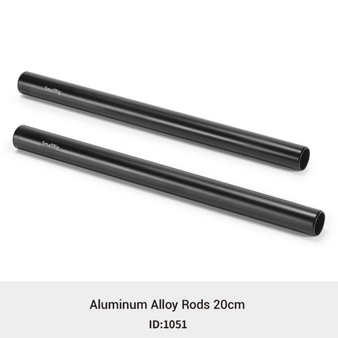 SmallRig 블랙 알루미늄 합금 15mm 로드 M12-20cm 8 인치 긴 (2 팩)- 1051, 20cm, China