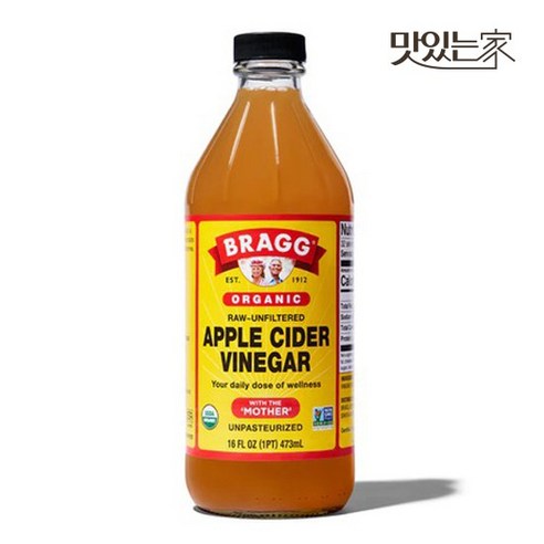브래그 천연 발효 유기농 사과 식초 애사비 애플사이다비니거 473ml, 없음, 1개, 0.473l