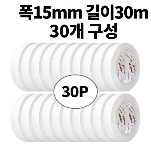 엠파이어 양면테이프 15 mm x 30 m, 화이트, 30개