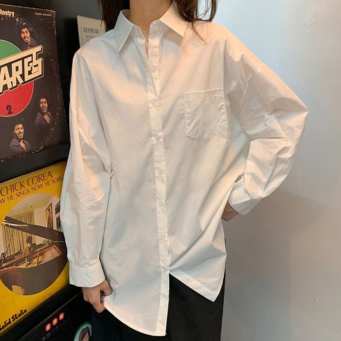 DFMEI 이른 봄 블루 디자인 감각 틈새 느슨한 긴팔 티셔츠 여름 코트 가을 흰색 셔츠 태양 보호