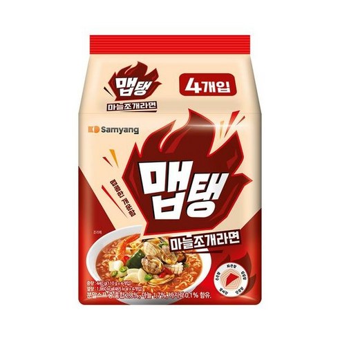 삼양 맵탱 마늘조개라면 멀티팩 440g, 4개