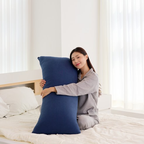 끌어안기 딱 좋은 크림 사각 바디필로우 방수형, 오션 네이비