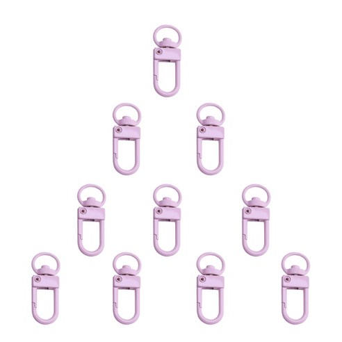 10pcs 가방 액세서리 핸드백 Clasps 손잡이 금속 걸쇠 스위블 클립 개 체인 칼라 스냅 후크 키 링, 분홍색