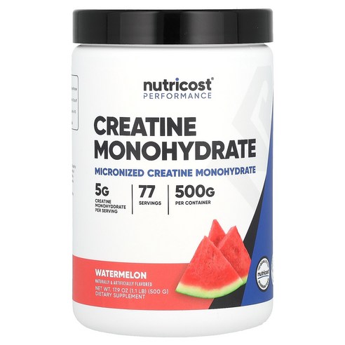 Nutricost 뉴트리코스트 Performance Creatine Monohydrate Watermelon 1.1 lb 500 g, 500g, 1개