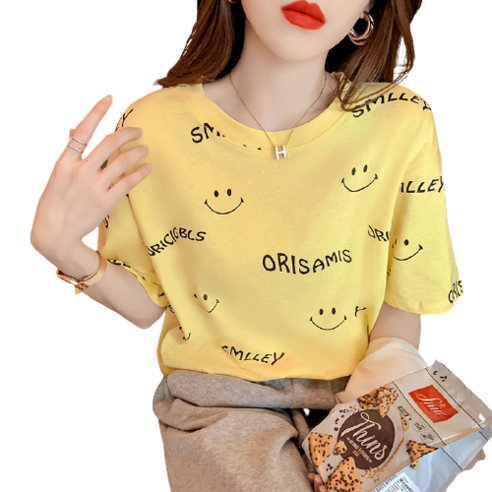 베러댓걸 스마일 레터링 반팔티
