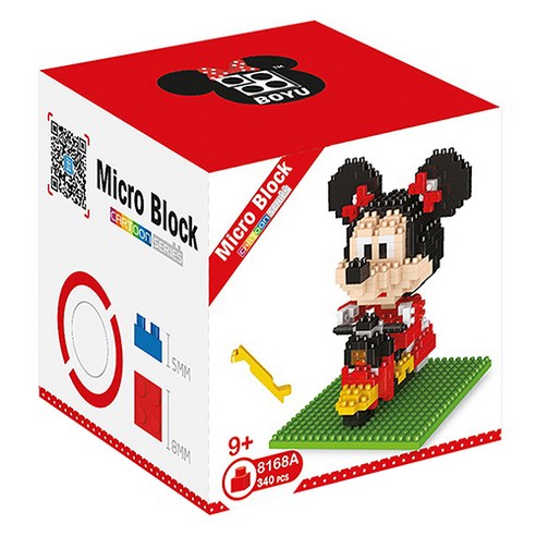 특별한 디자인과 재미있는 조립 과정으로 인기, 튼튼하고 내구성이 좋은 ABS 플라스틱 재질, 미니 마우스 캐릭터로 종합적인 외형, 조각 수가 다양해서 다양한 형태를 조립 가능, KC 인증을 받아 안전한 사용이 보장