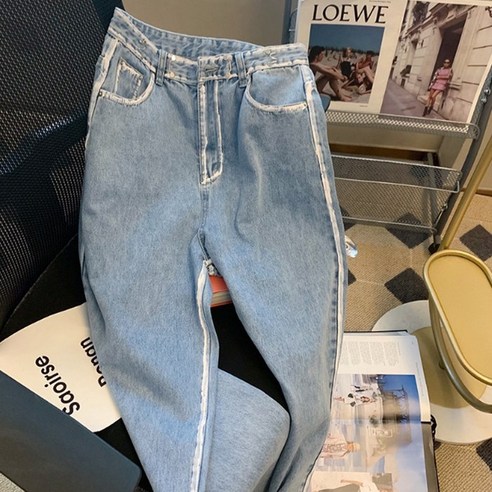 루나글램 데님 하이웨스트 청바지 여성 팬츠