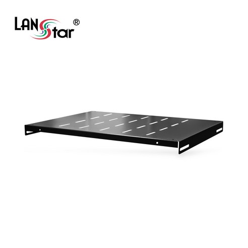 랜스타 고급형 허브랙 전면 후면 거치 선반 받침대 블랙 (LS-SHE-600D), 1개