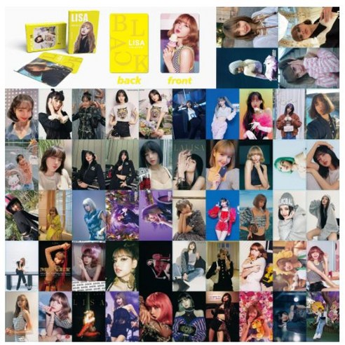 블랙핑크 양면 포카 블랙핑크 굿즈 아이돌굿즈 How You Like That Kill This Love 굿즈 54장 양면 lomo 포토카드 6종택1, 리사