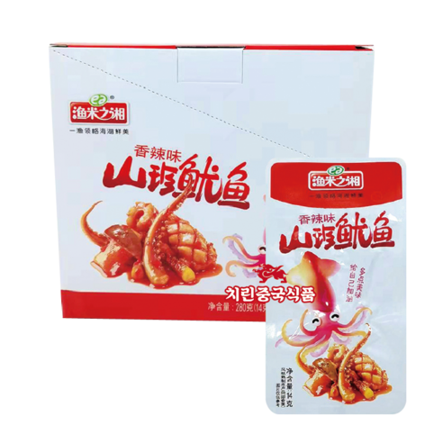 [현호] 산진 오징어 향라맛 매콤하고 얼얼한 안주 즉석 간식 1BOX 20EA, 14g, 20개