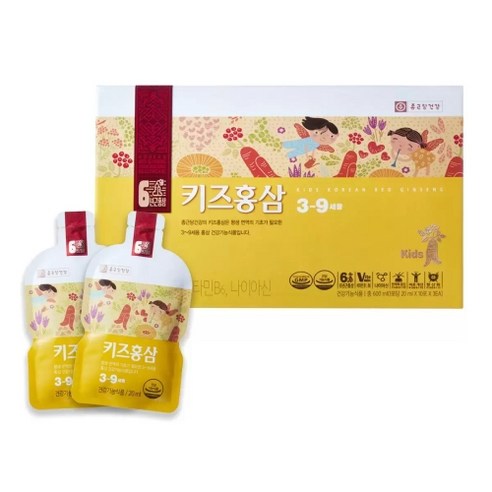 종근당건강 6년근 3-9세용 키즈홍삼 20ml x 30포, 1박스, 600ml