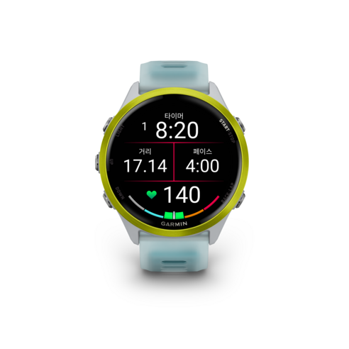 가민 포러너 570 러닝 스마트워치 GPS, GPS + 블루투스, 47mm, 화이트스톤/앰프 옐로우