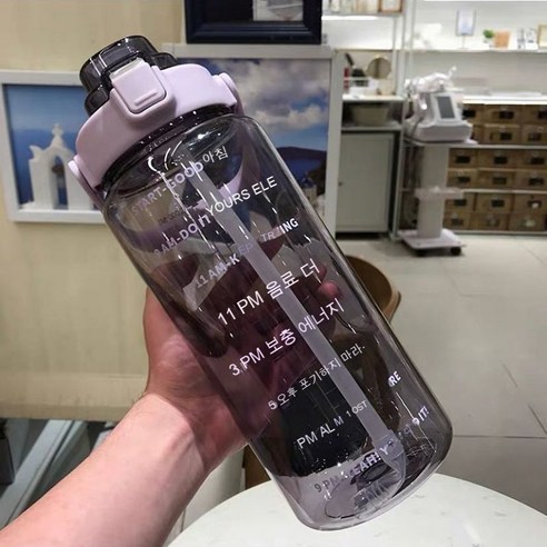 ANIASAI 여름 대용량 큐티 빨대 주전자 휴대용 플라스틱 컵 아이디어 물컵, 색깔15_2L   64OZ