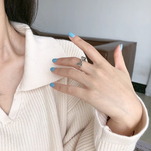 KORELAN전체s925 순은 리본 스타일링 반지 중공업 개구부 조절 달콤한 개성 검지 반지 J5781