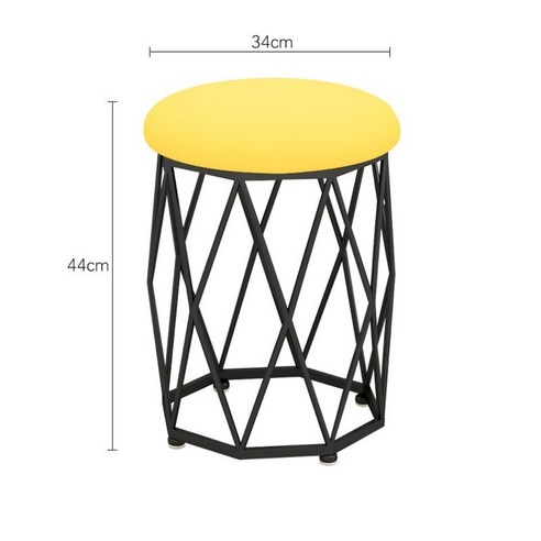 메이크업 의자 화장대 작은 식탁 티테이블 사용 모던 심플 인테리어 다양한 디자인 높이, A타입 블랙 다리-옐로우