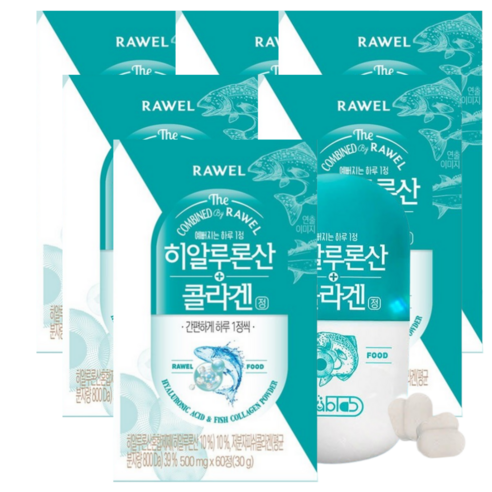로엘 히알루론산 콜라겐정, 60정, 6개