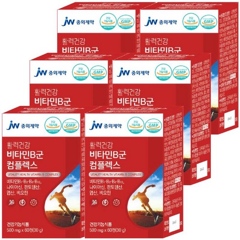JW중외제약 활력건강 비타민b 컴플렉스, 6개, 60정