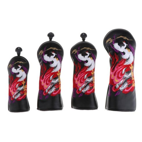 4Pcs / Set 골프 클럽 헤드 커버, 다색, 캔버스