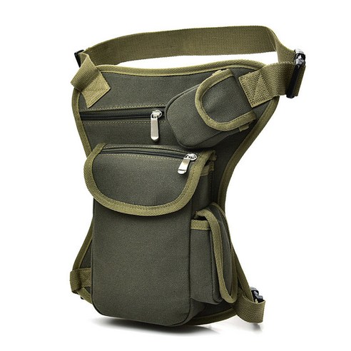 MOHEGIA 캔버스 허리 가방 다리 가방 야외 여행 가방 다기능 낚시 가방 보조 가방, 군사 녹색