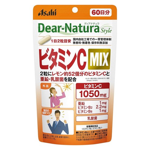 Asahi 디어 내츄라 스타일 비타민C 믹스 1050mg 캡슐, 1개, 120정