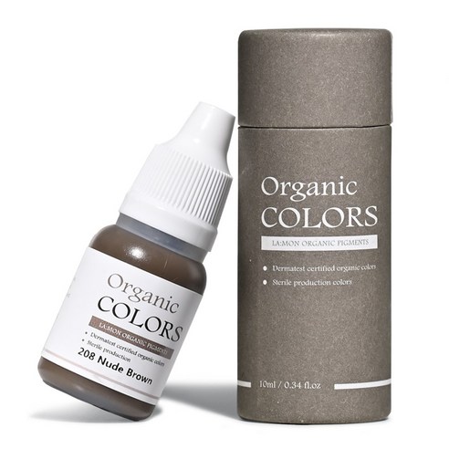 래쉬몬스터 오가닉 수지엠보 색소 아이라인 입술반영구 눈썹문신 스킨커버 10ml, 1개, [엠보 수지] 208 누드브라운