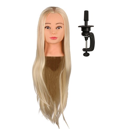 연습 헤드 긴 머리 모델 마네킹 인형, 26in 금발, 100% 고온 플라스틱, 다색