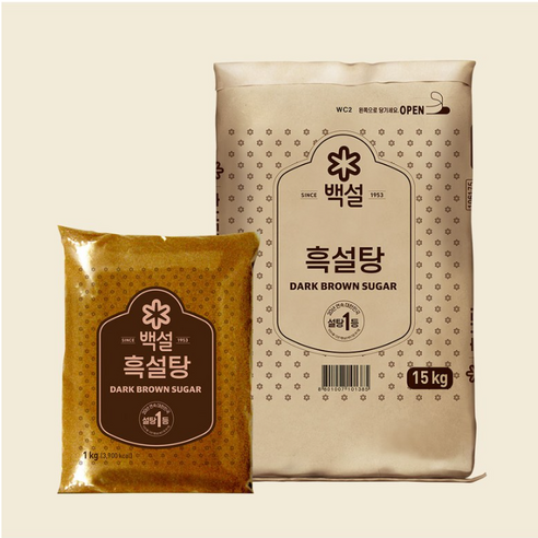 백설 흑설탕 15kg, 1개 흑설탕3kg